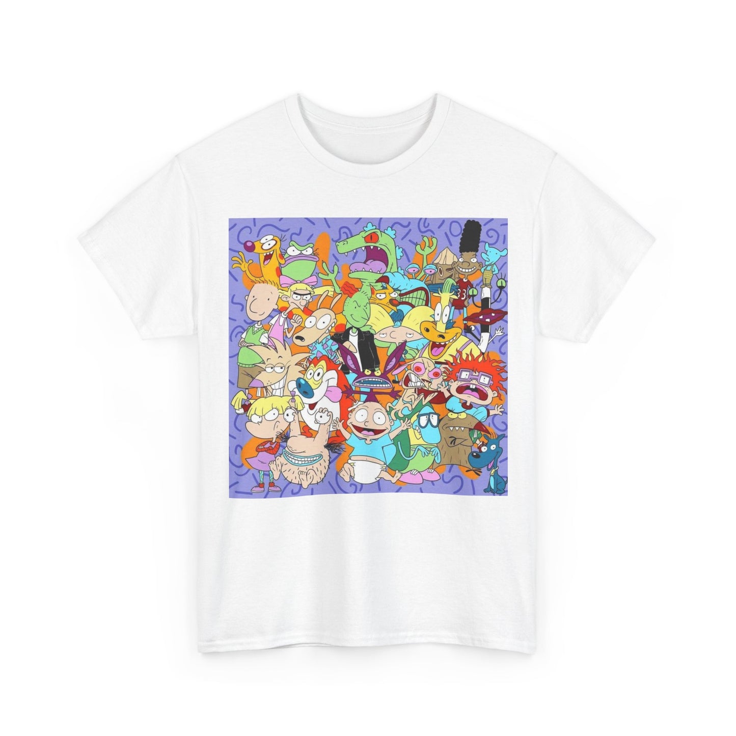 Cartoon Tshirt Nickelodeon simpsons Graphic 90s Kids  Unisex Heavy Cotton Tee