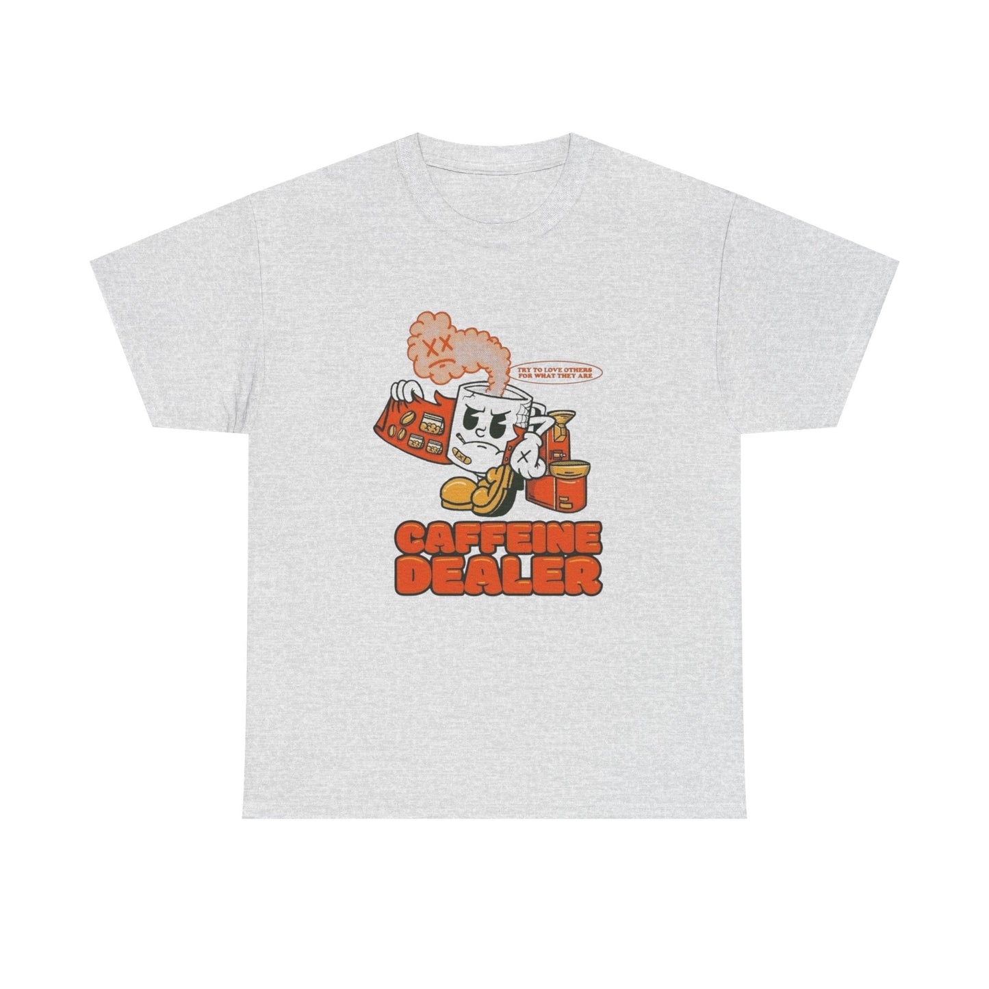 Caffeine Dealer Funny Graphic T Shirt Unisex Heavy Cotton Tee