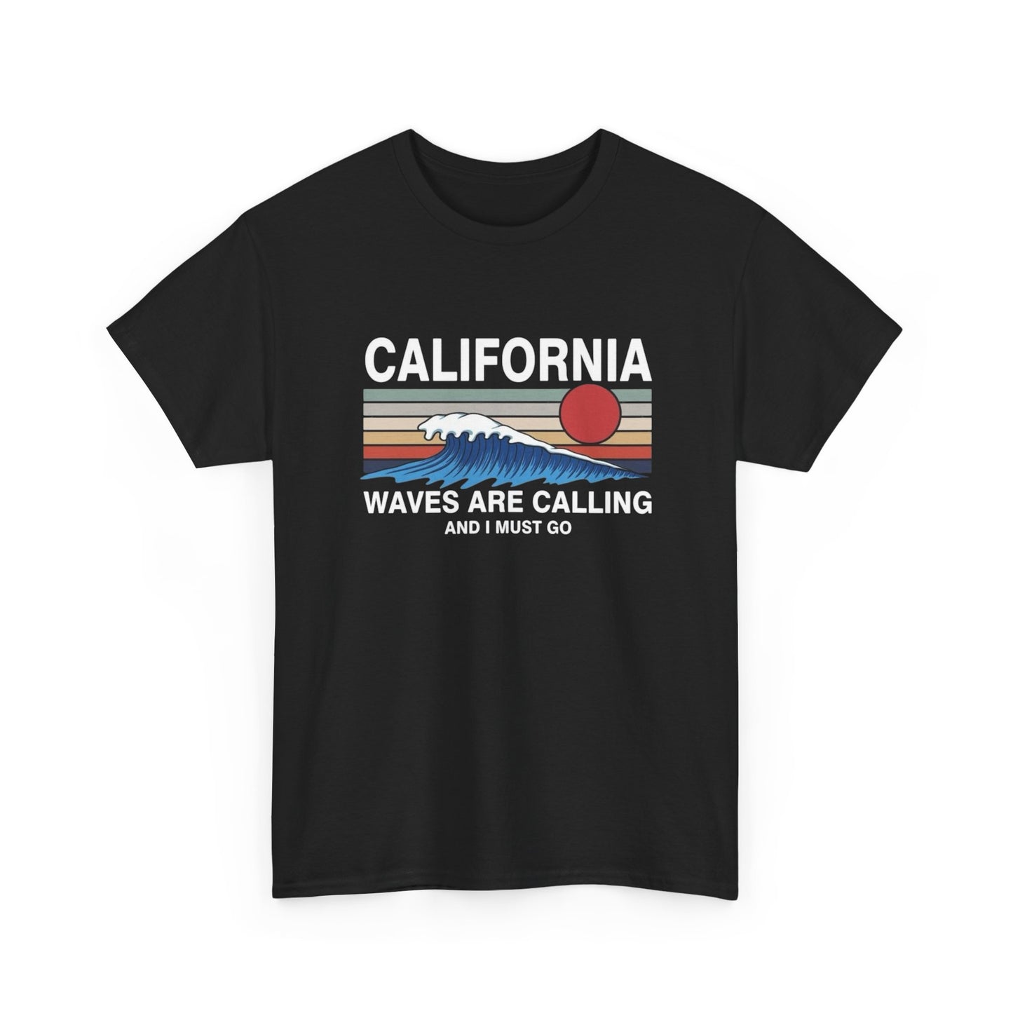California Waves Are Calling Surfing Graphic T Shirt Unisex Adults NEW
