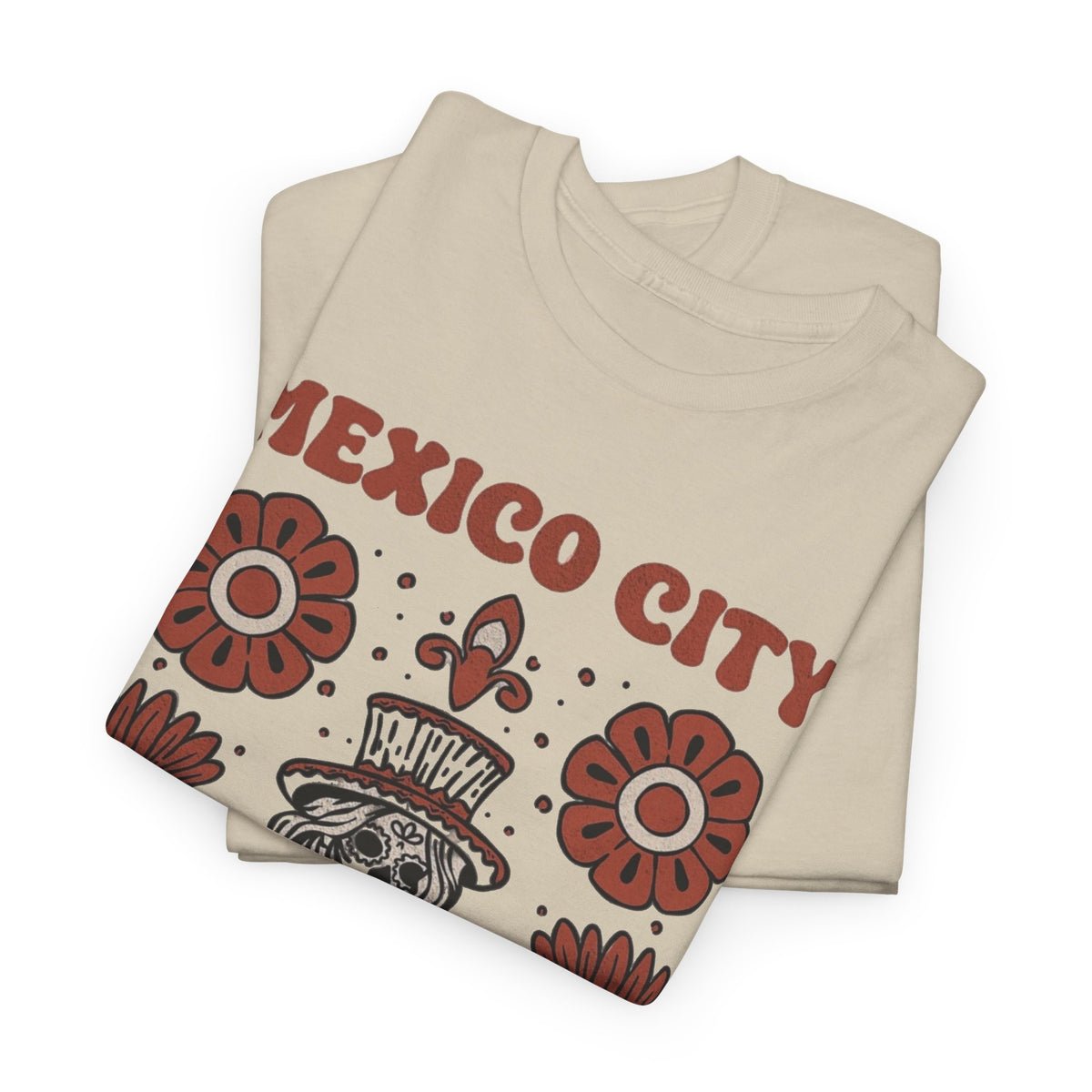 Mexico City Skull and Flowers T-Shirt, Laugh Your Soul Graphic Men's Graphic Tee