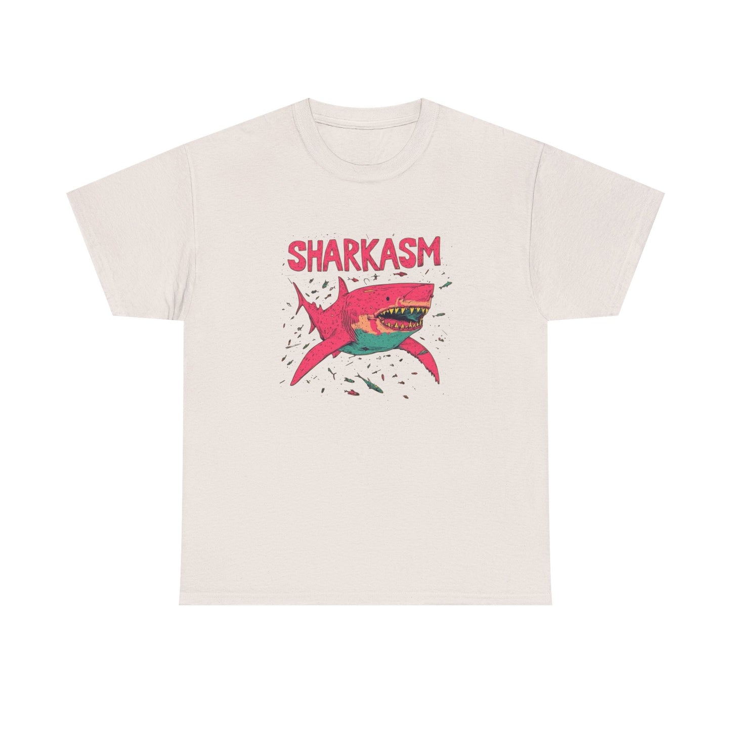 Sharkasm Funny Shark Week Graphic T Shirt NEW ADULT Unisex Heavy Cotton Tee