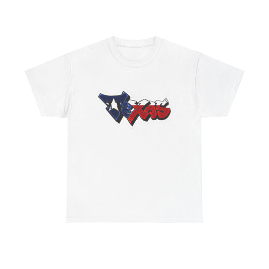 Texas Graffiti American Flag Graphic T Shirt NEW GIFT Unisex Heavy Cotton Tee