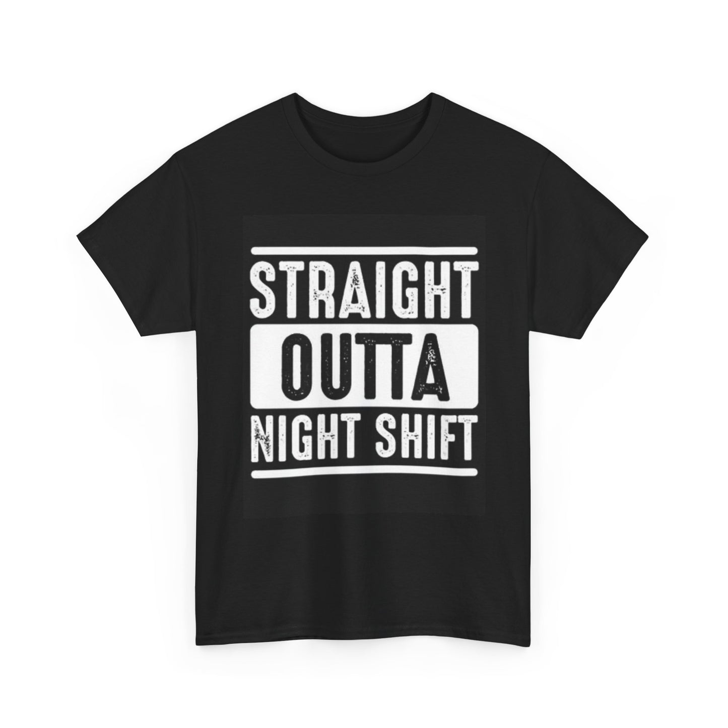Straight Outta Nightshirt Graphic T Shirt Funny Jokes Unisex Heavy Cotton Tee