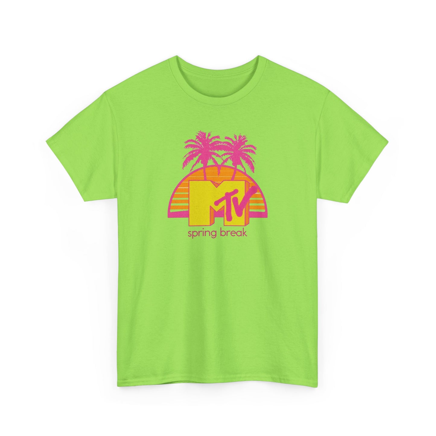 MTV Spring Break Vintage Tropical Graphic T-Shirt Unisex Heavy Cotton Tee