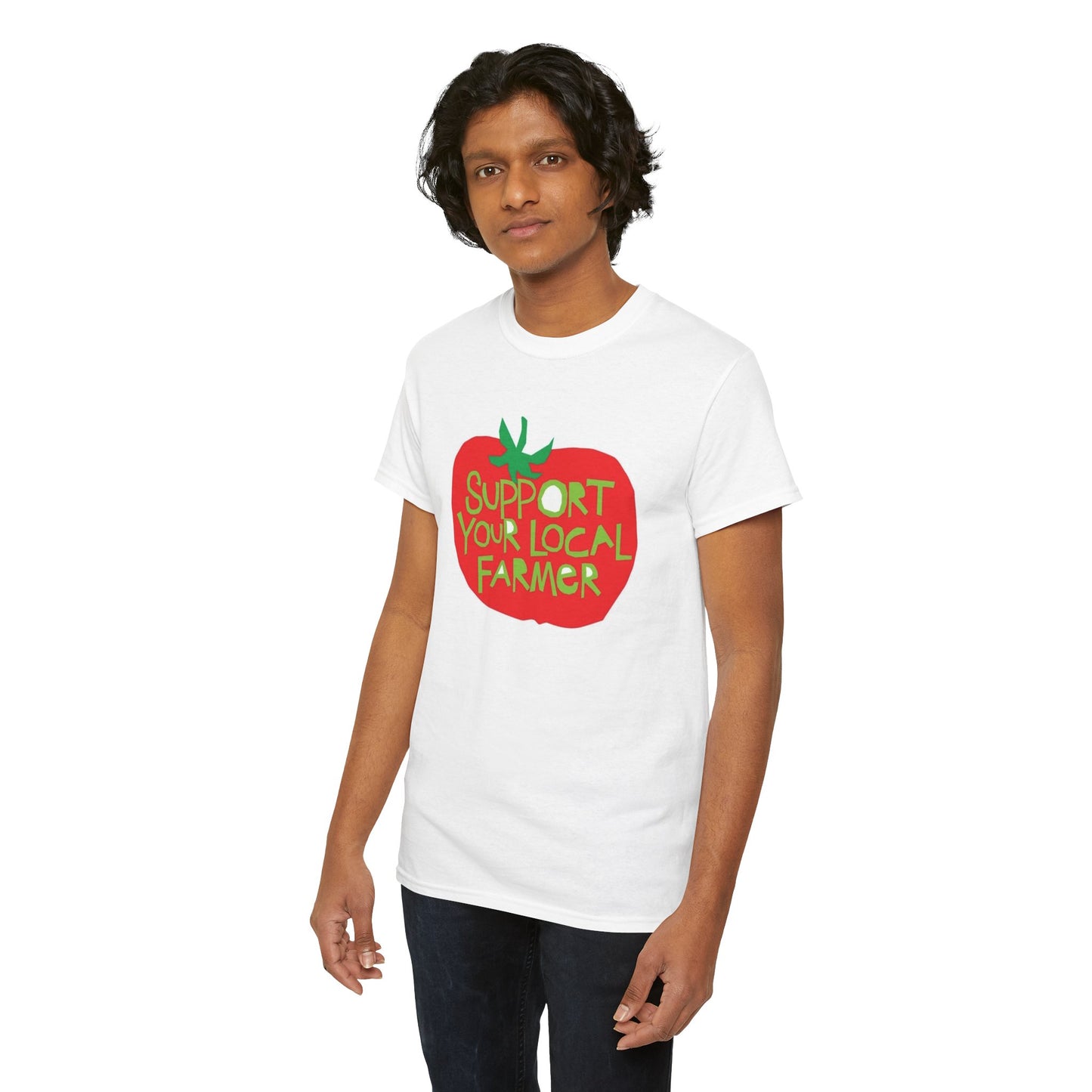 Support Your Local Farmer Graphic T Shirt Men's Heavy Cotton Tee