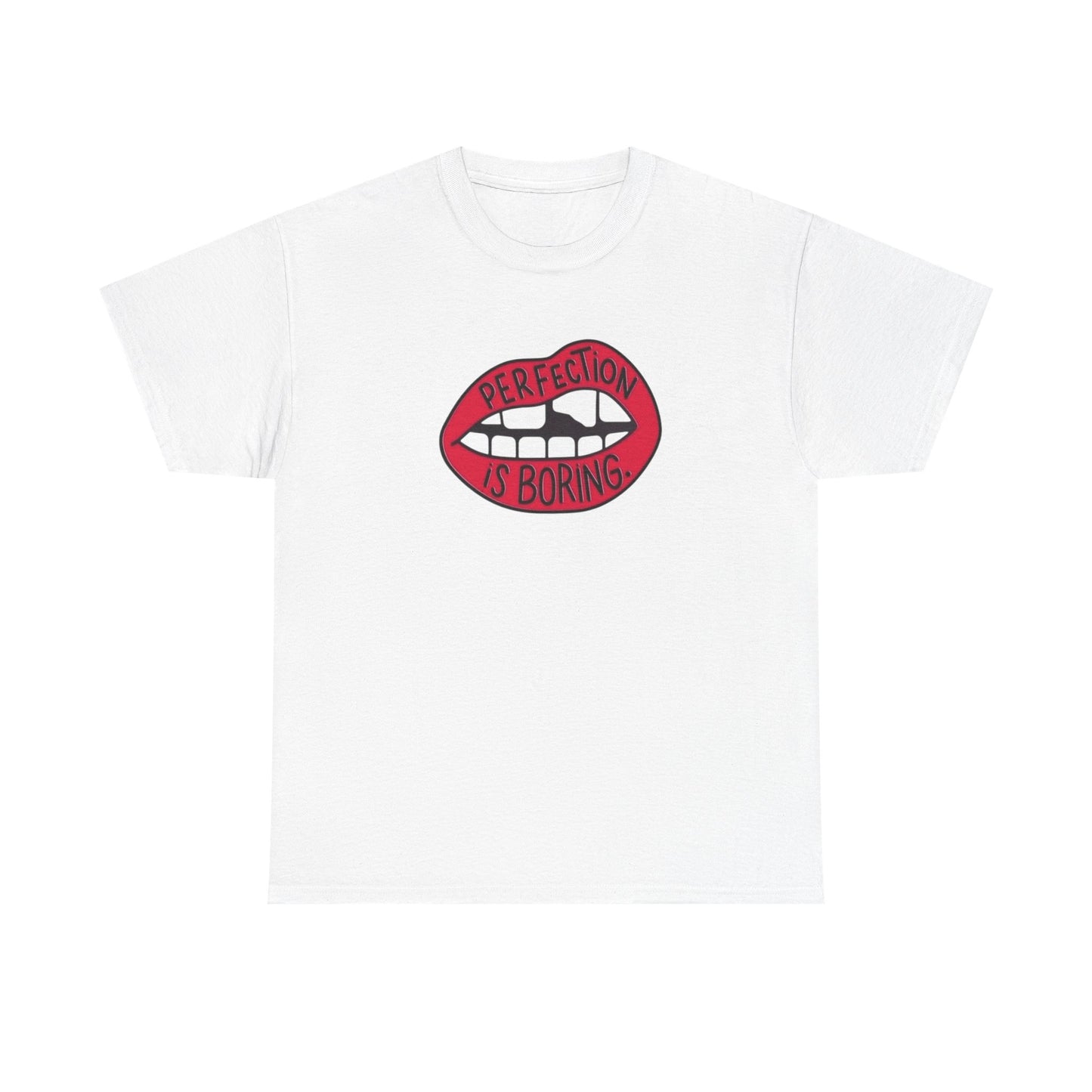Perfection Is Boring Graphic T-Shirt Unisex Heavy Cotton Tee Gift