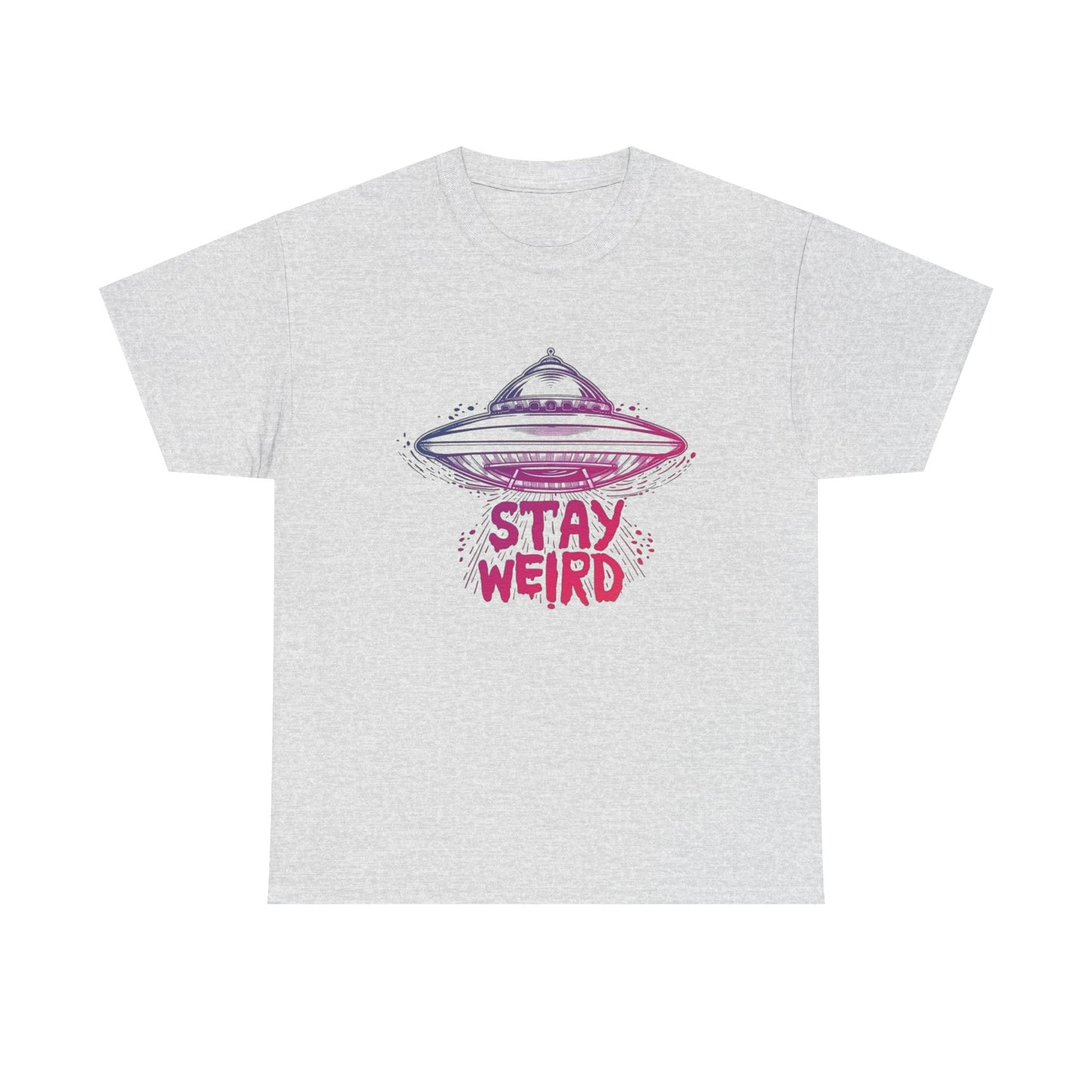 Stay Weird Aliens T Shirt Graphic Unisex Heavy Cotton Tee NEW GIFT