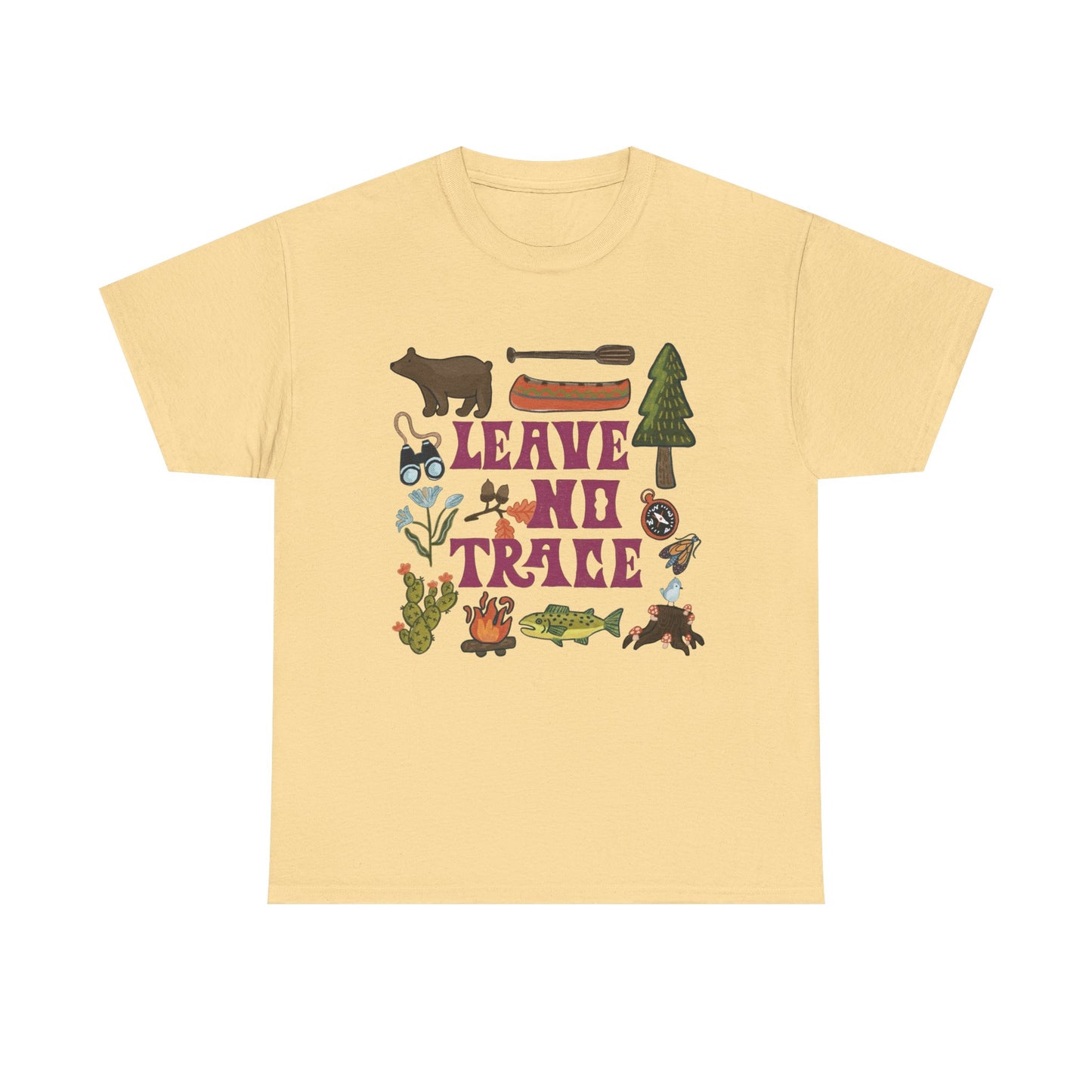 Leave No Trace Camping Retro Graphic T Shirt NEW Adult Tee