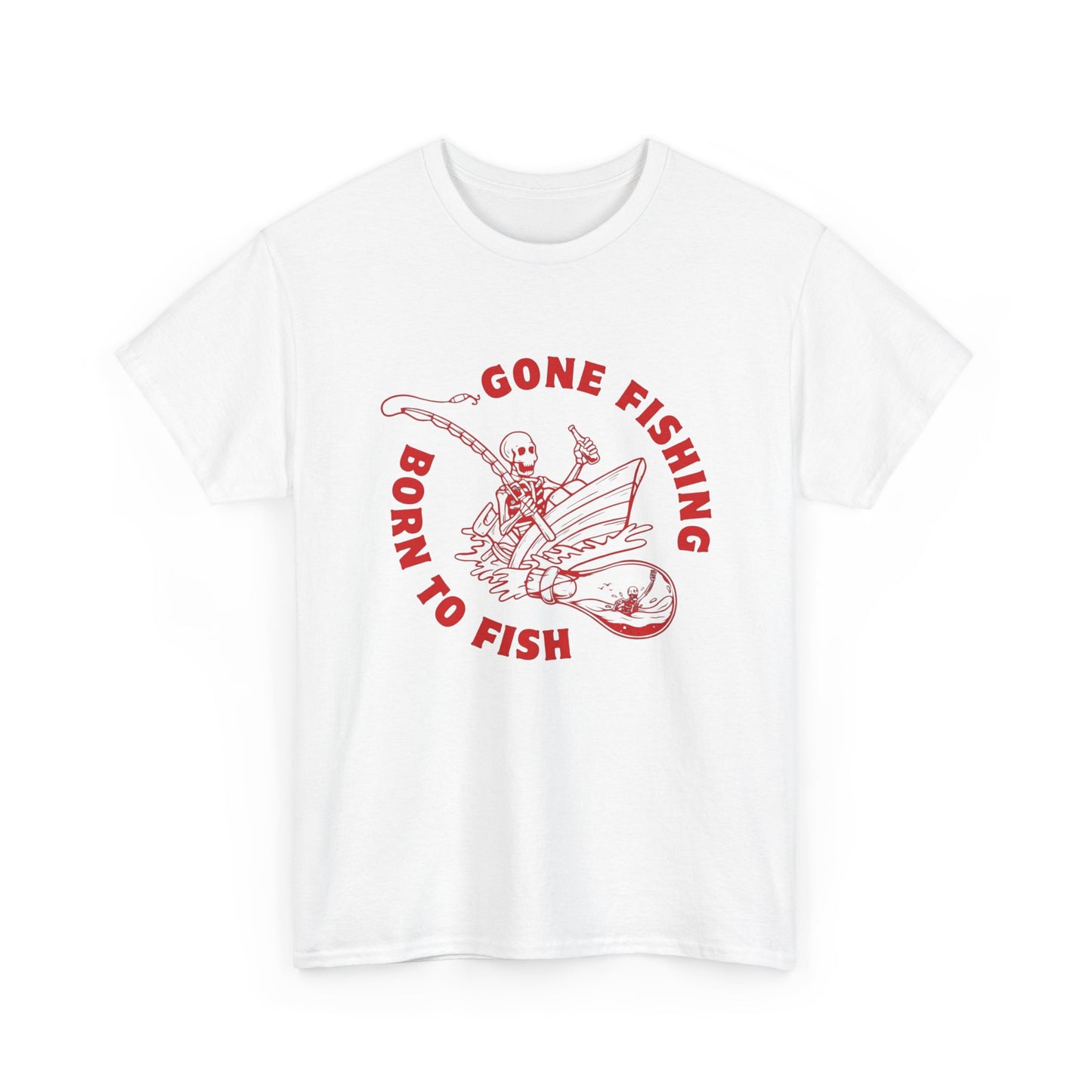 Born To Fish Gone Fishing Graphic T Shirt Unisex Cotton Tee Gift NEW