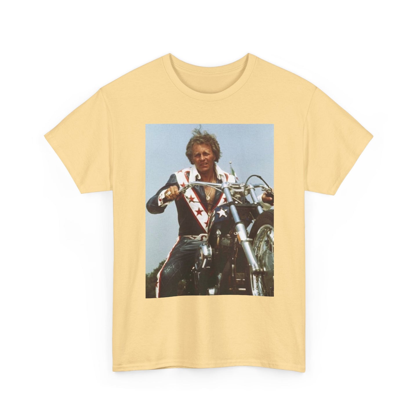 Evel Knievel Vintage Motorcycle Photo Graphic T Shirt S-5XL Unisex Heavy Cotton