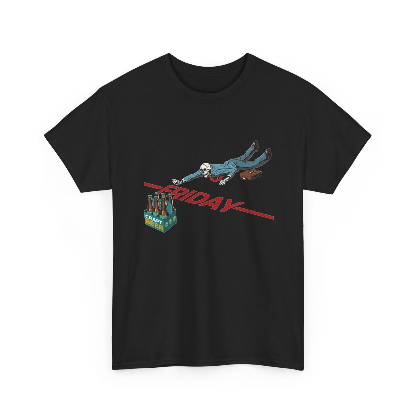 Friday Beer Time Funny Jokes Graphic T Shirt Unisex Heavy Cotton NEW Tee