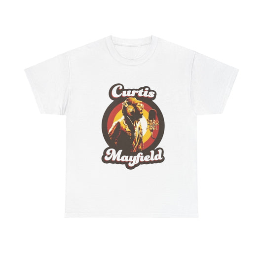 Curtis Mayfield Retro Merch Graphic T Shirt Unisex Heavy Cotton Tee