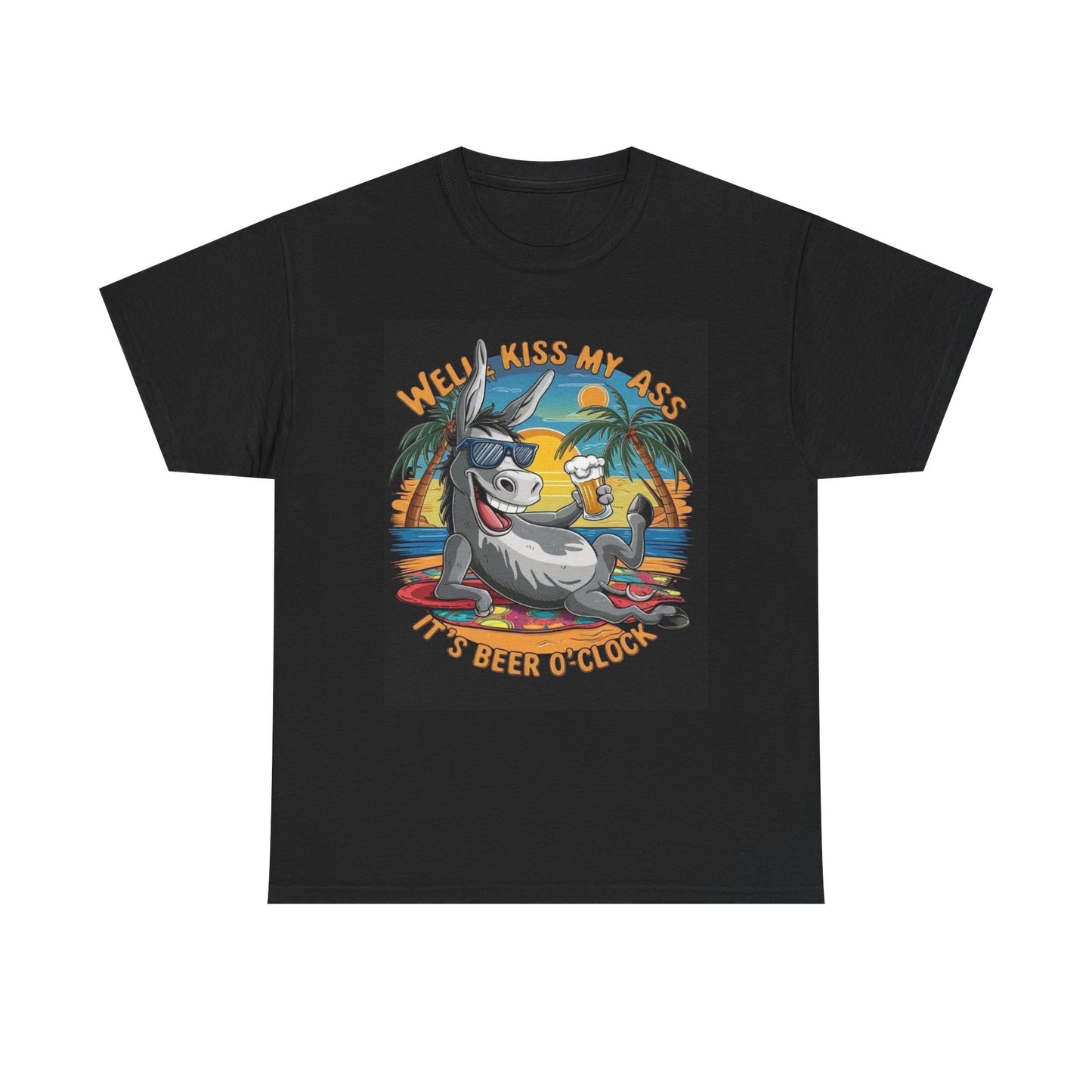Its Beer O Clock Graphic T Shirt Funny Unisex Heavy Cotton Tee