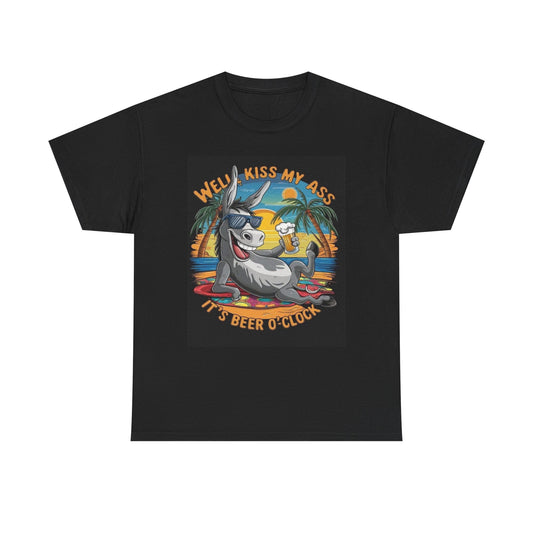 Its Beer O Clock Graphic T Shirt Funny Unisex Heavy Cotton Tee