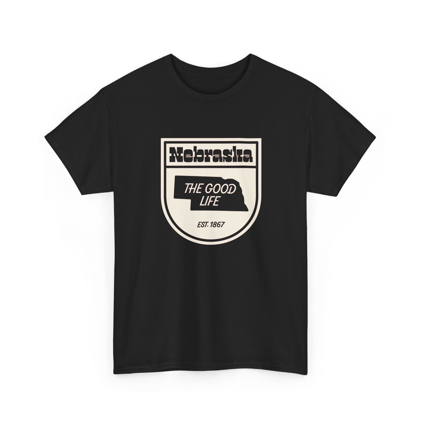 Nebraska The Good Life Graphic T Shirt ADULT NEW Unisex Heavy Cotton Tee