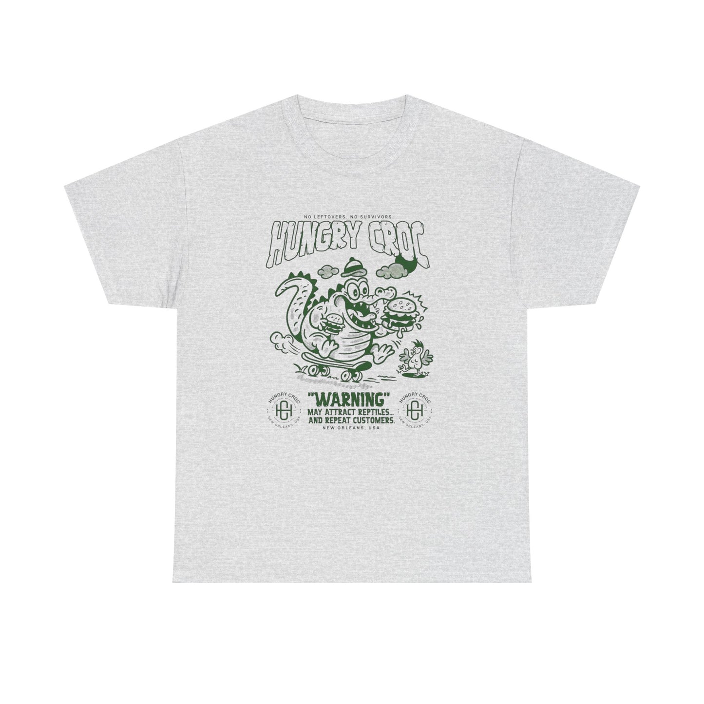 Hungry Croc Alligator Graphic T-Shirt Comfy Cotton Tee Brand NEW