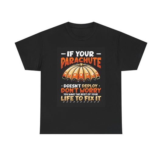 Skydiving Parachute Graphic T Shirt Funny Gift Unisex Heavy Cotton Tee