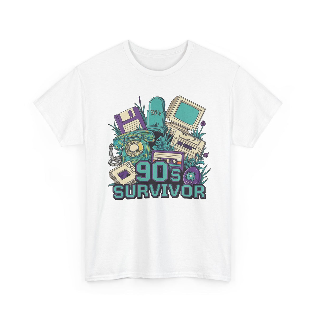 90s Survivor Retro Computer Collage T-Shirt Men's Graphic Tee
