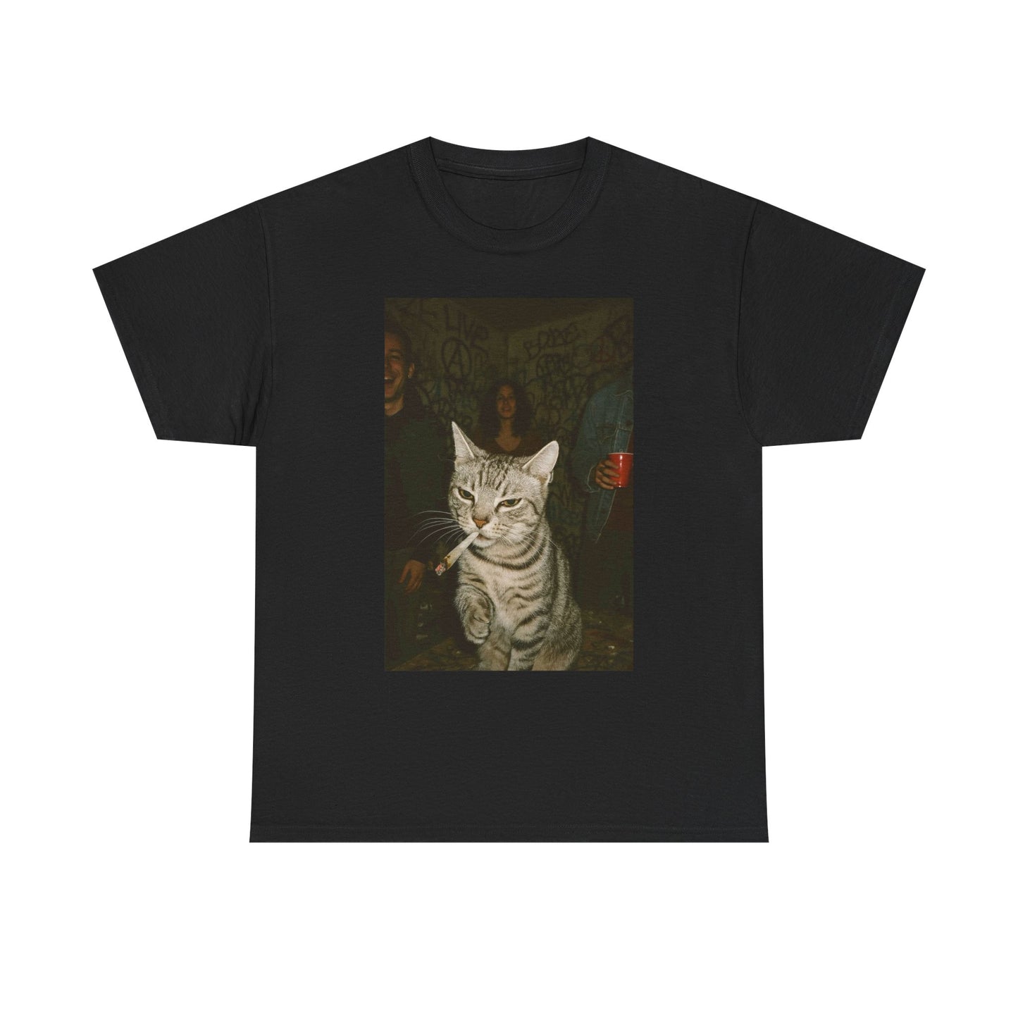 Funny Cat Smoking Meme Graphic T Shirt Unisex Heavy Cotton Tee BRAND NEW