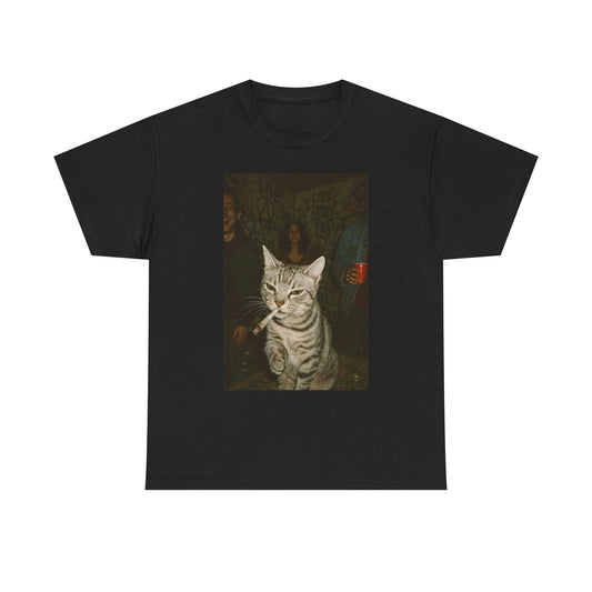 Funny Cat Smoking Meme Graphic T Shirt Unisex Heavy Cotton Tee BRAND NEW