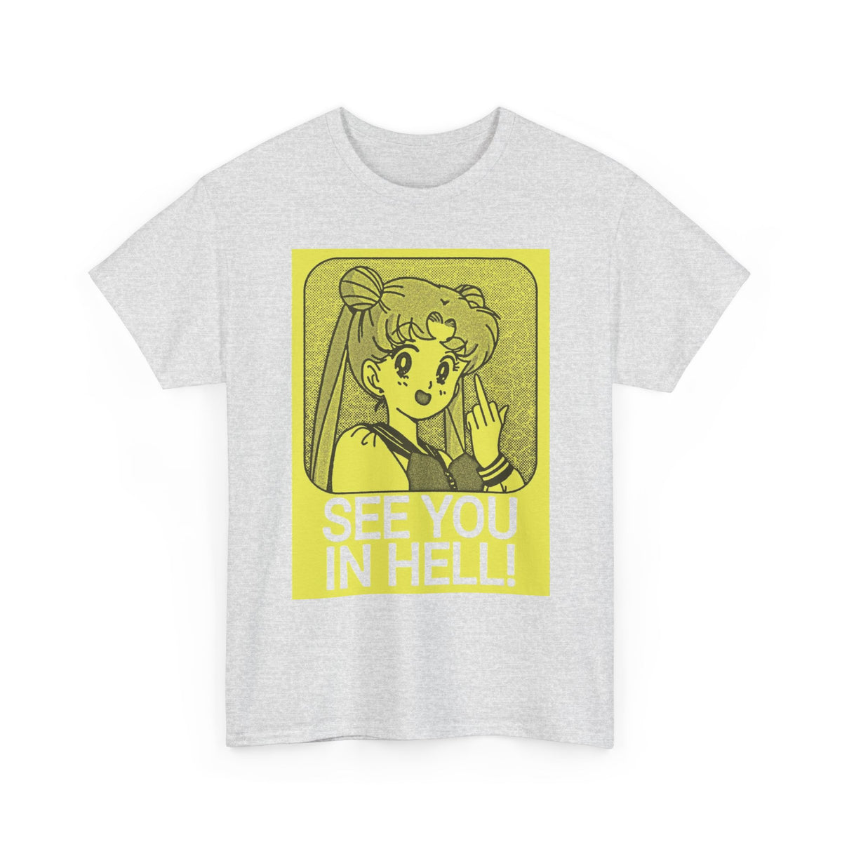 Anime Girl See You in Hell Graphic T-Shirt Men's Graphic Tee