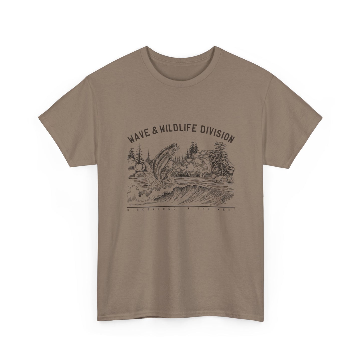 Wave And Wildlife Division Graphic T Shirt Unisex Heavy Cotton Tee