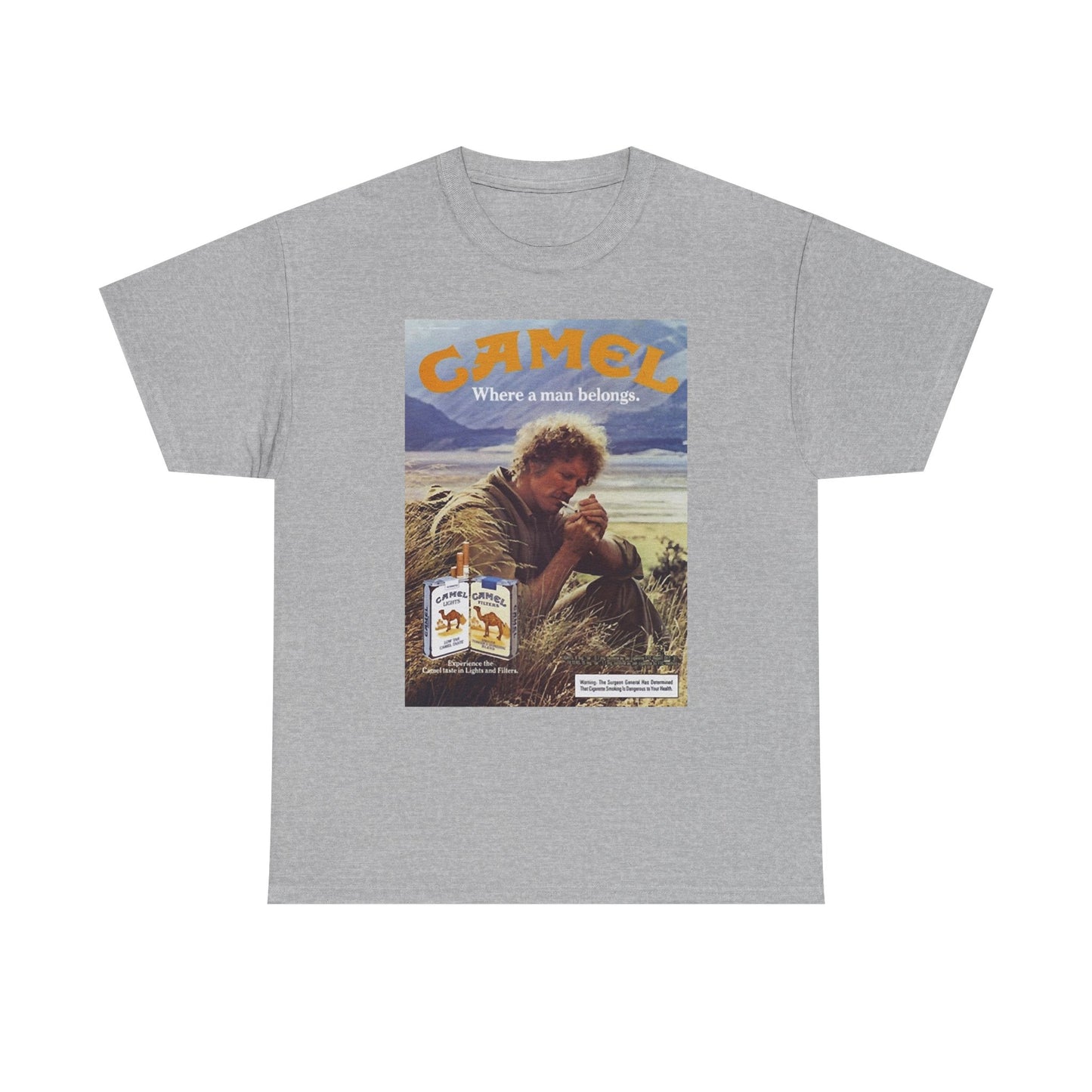 Joe Camel Cigarettes T-shirt Vintage Poster Retro Unisex Heavy Cotton Tee 1