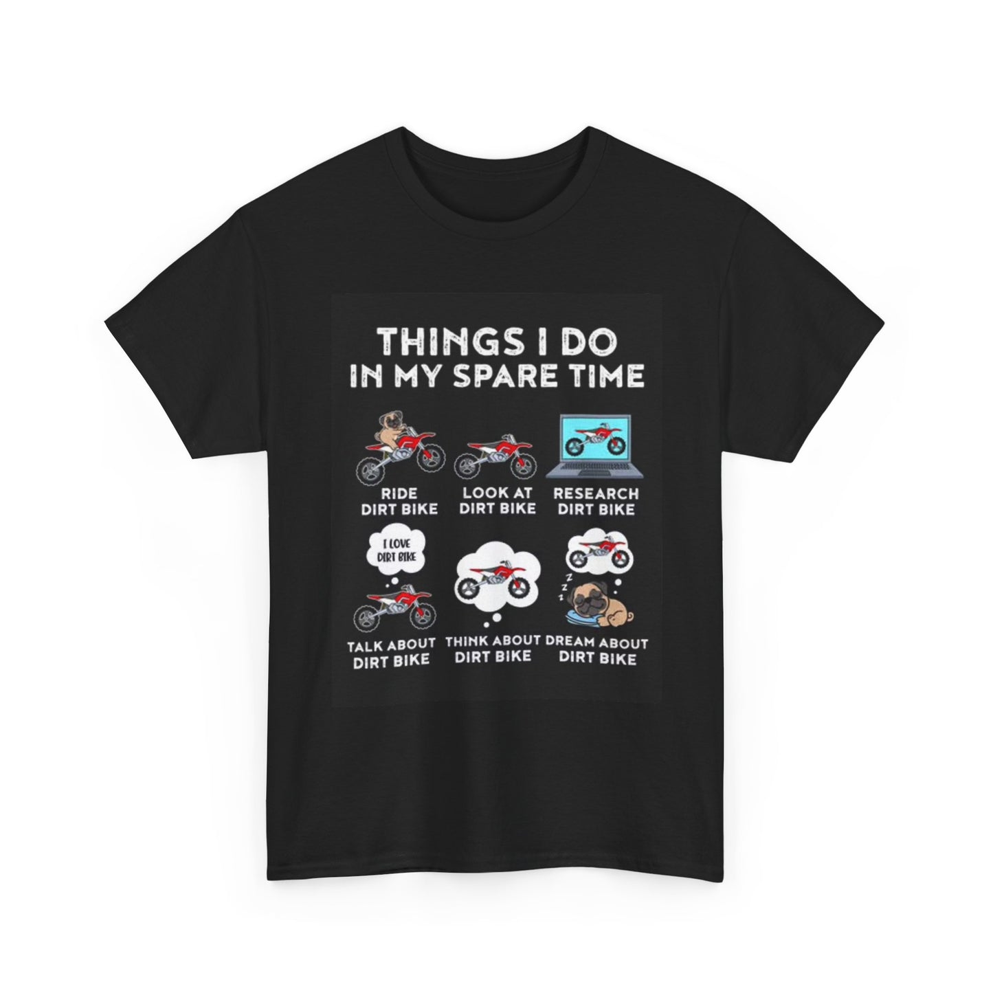 Things I Do In My Spare Time Graphic T Shirt Dirtbikes Retro Funny Unisex