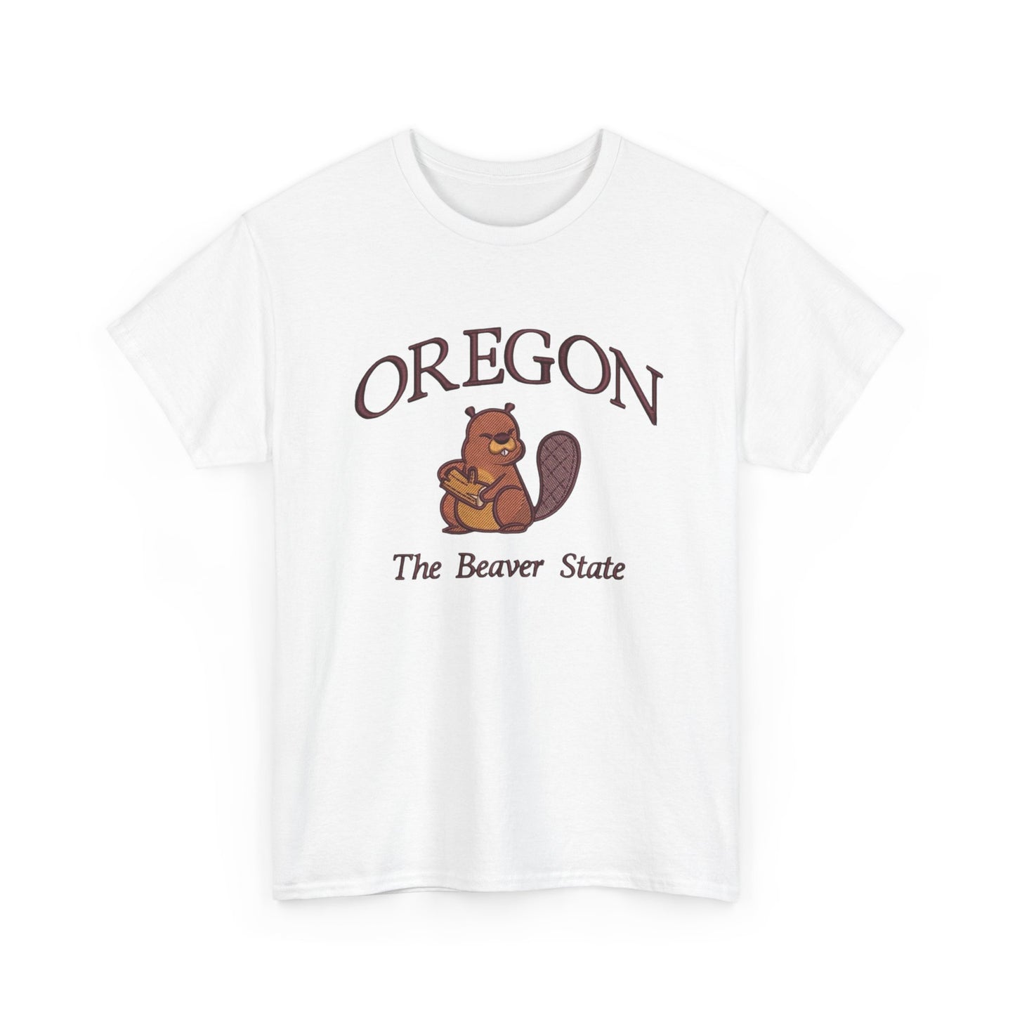 Oregon The Beaver State Graphic T Shirt NEW Unisex Heavy Cotton Tee