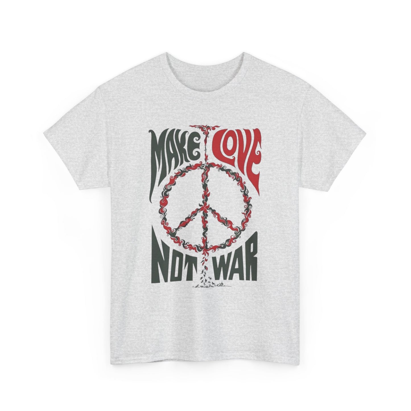 Make Love Not War Vintage Graphic T Shirt NEW Heavy Cotton Tee