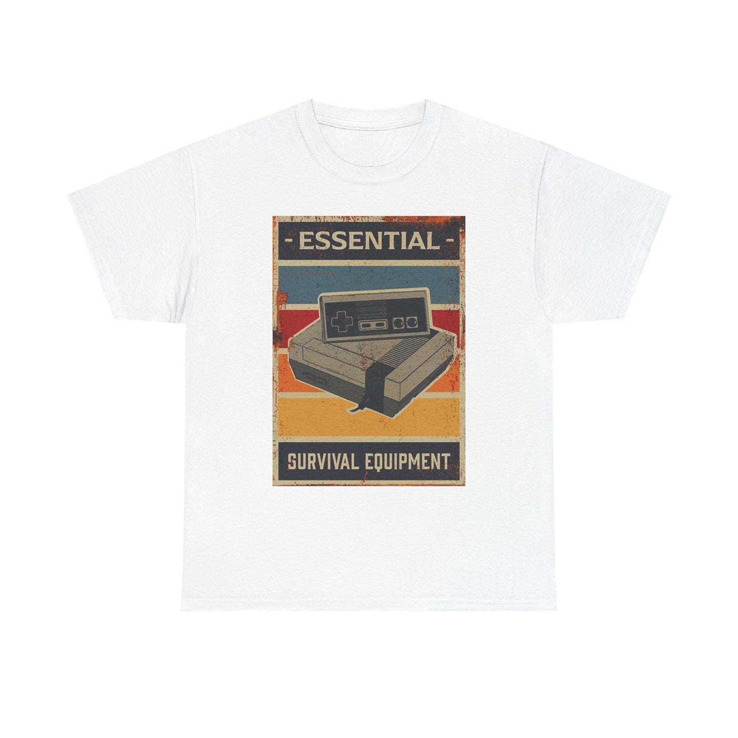 Essential Survival Gear Gaming T Shirt Retro Game Consoles Unisex Heavy Cotton