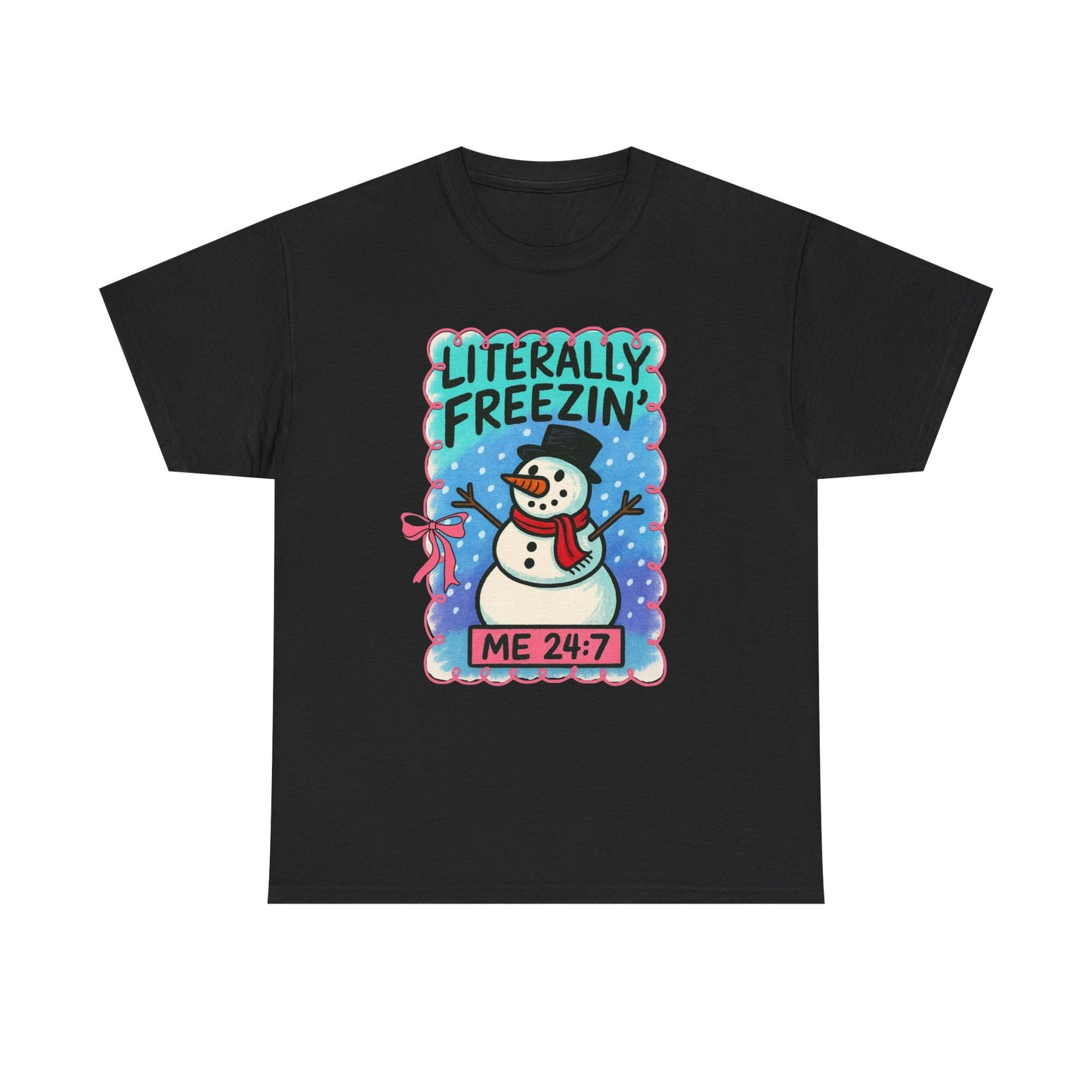 Literally Freezing Snowman Graphic T Shirt ADULT NEW