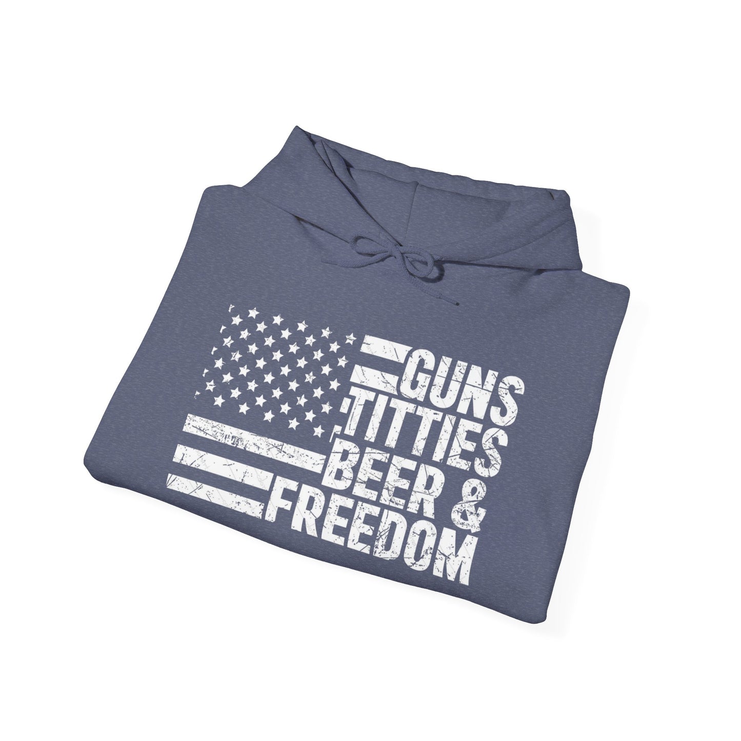 Guns Beer Freedom Women Flag Graphic Hoodie Heavy Blend Sweatshirt NEW