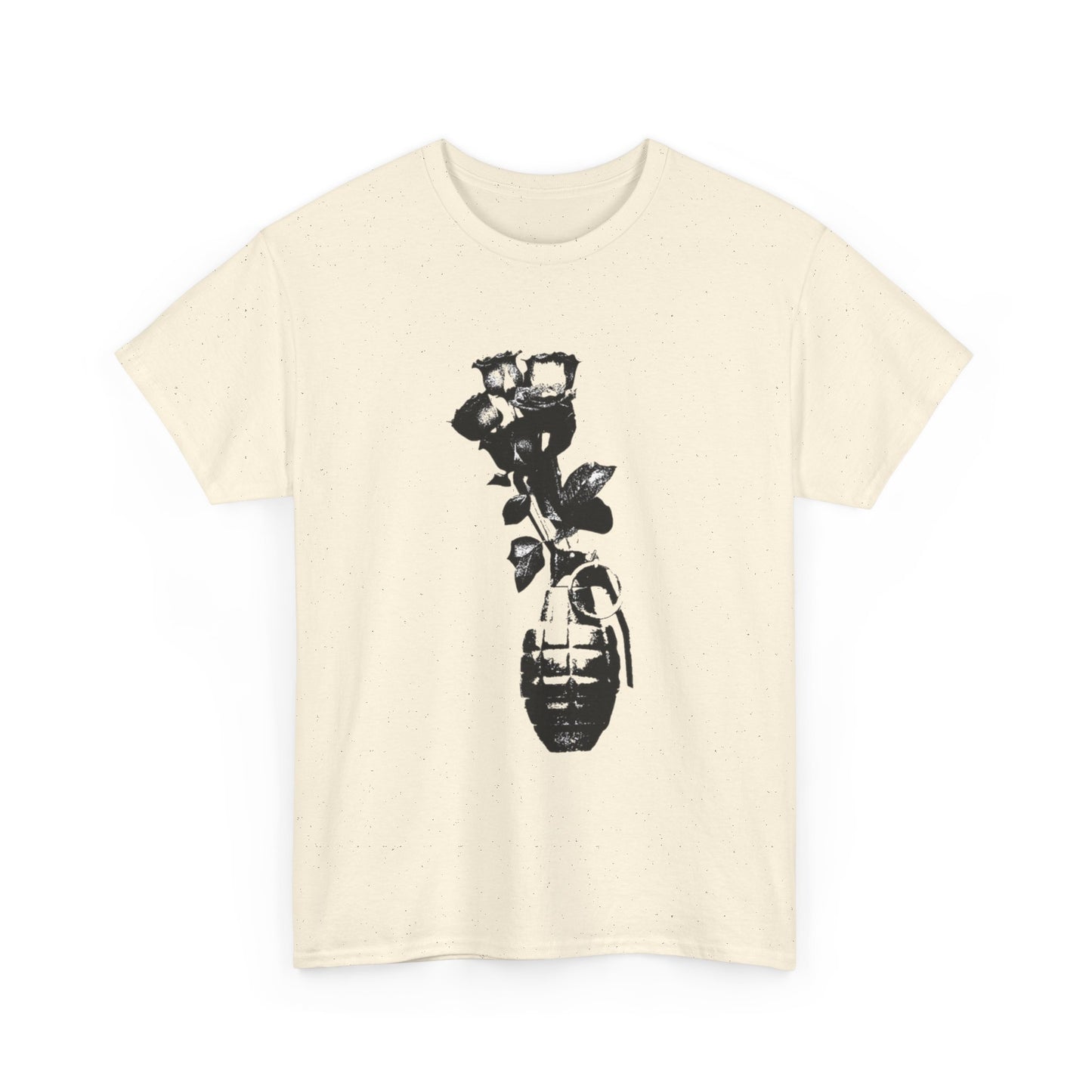 Roses In Grenade Art Painting T Shirt Graphic Unisex Heavy Cotton Tee NEW GIFT