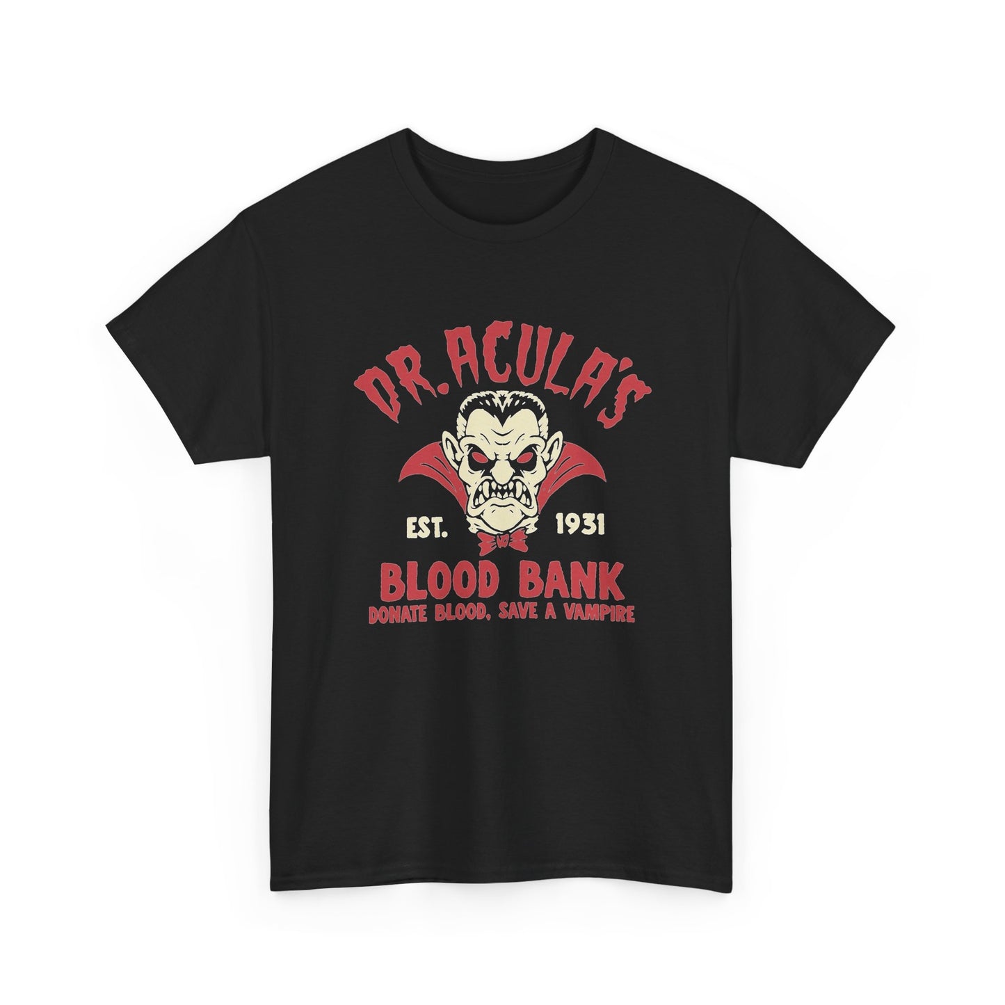 Dracula's Blood bank Graphic T Shirt Unisex Heavy Cotton Tee NEW