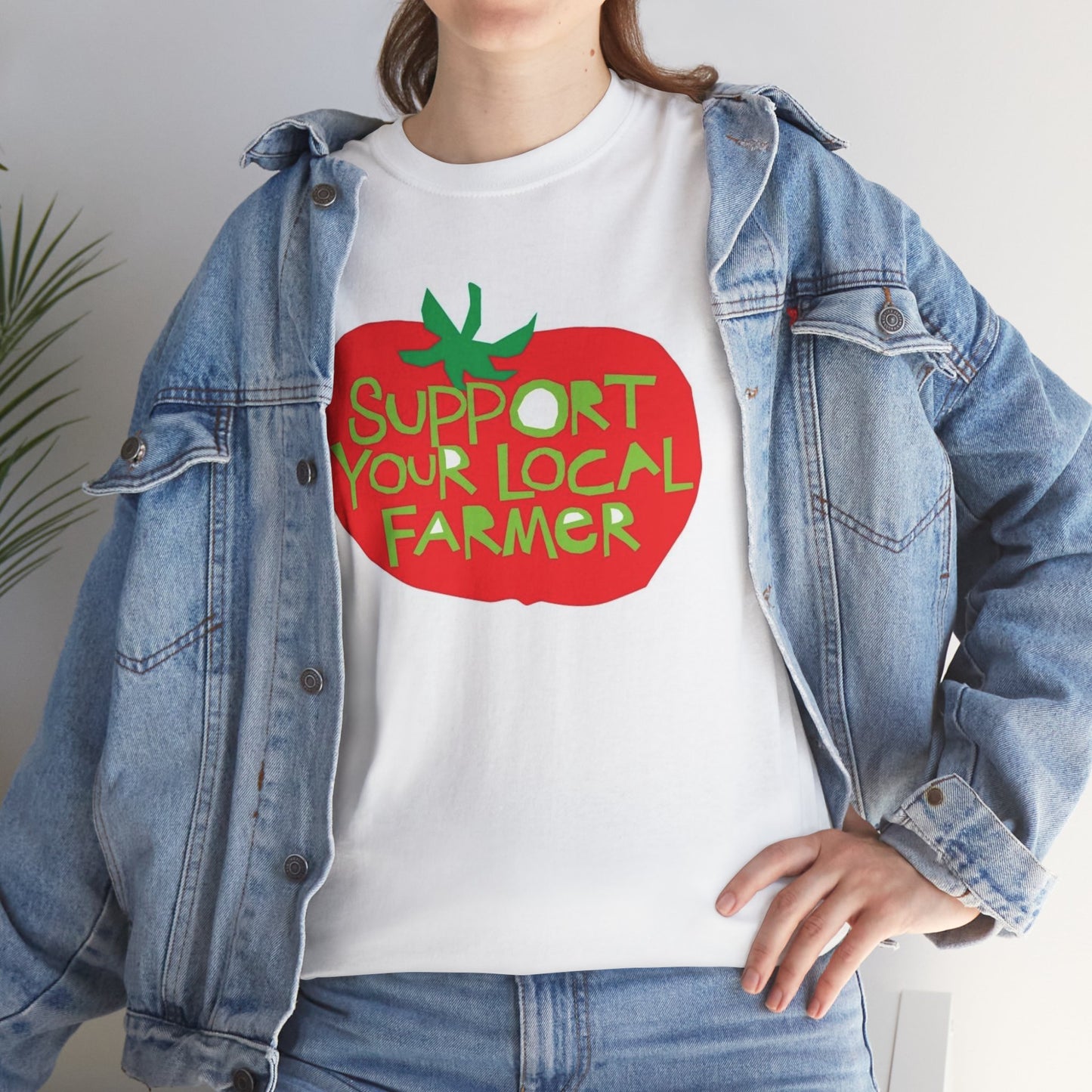 Support Your Local Farmer Graphic T Shirt Men's Heavy Cotton Tee