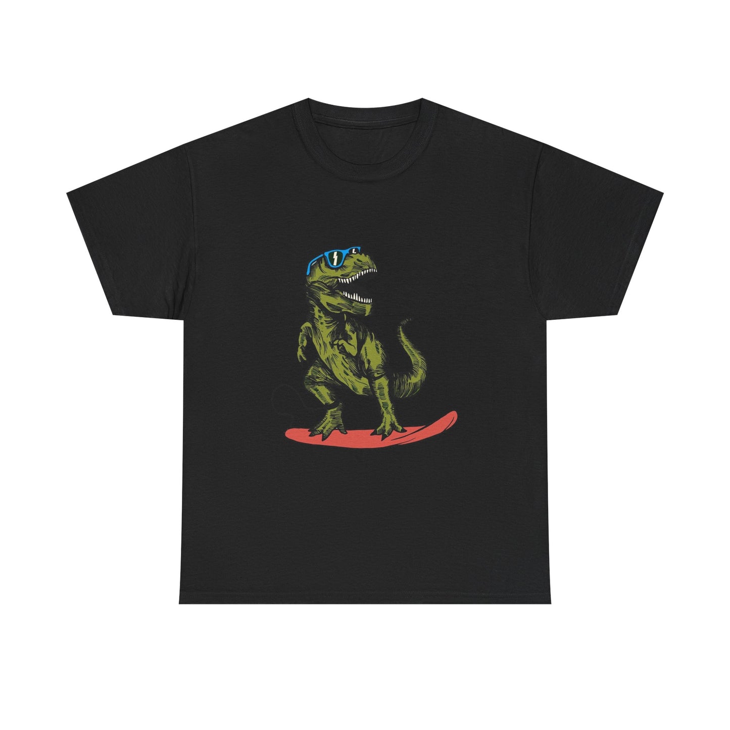 Surfing Dinosaur Graphic T Shirt NEW ADULT Heavy Cotton Tee