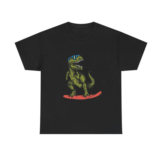 Surfing Dinosaur Graphic T Shirt NEW ADULT Heavy Cotton Tee
