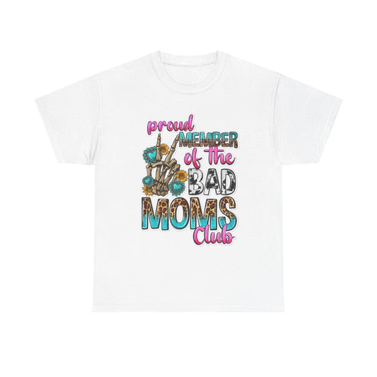 Bad Moms Club Graphic T Shirt Vintage Funny Retro Womens Heavy Cotton Tee