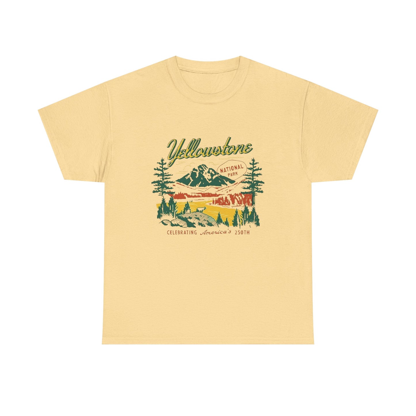 Yellow Stone Retro Graphic T Shirt NEW ADULT Tee