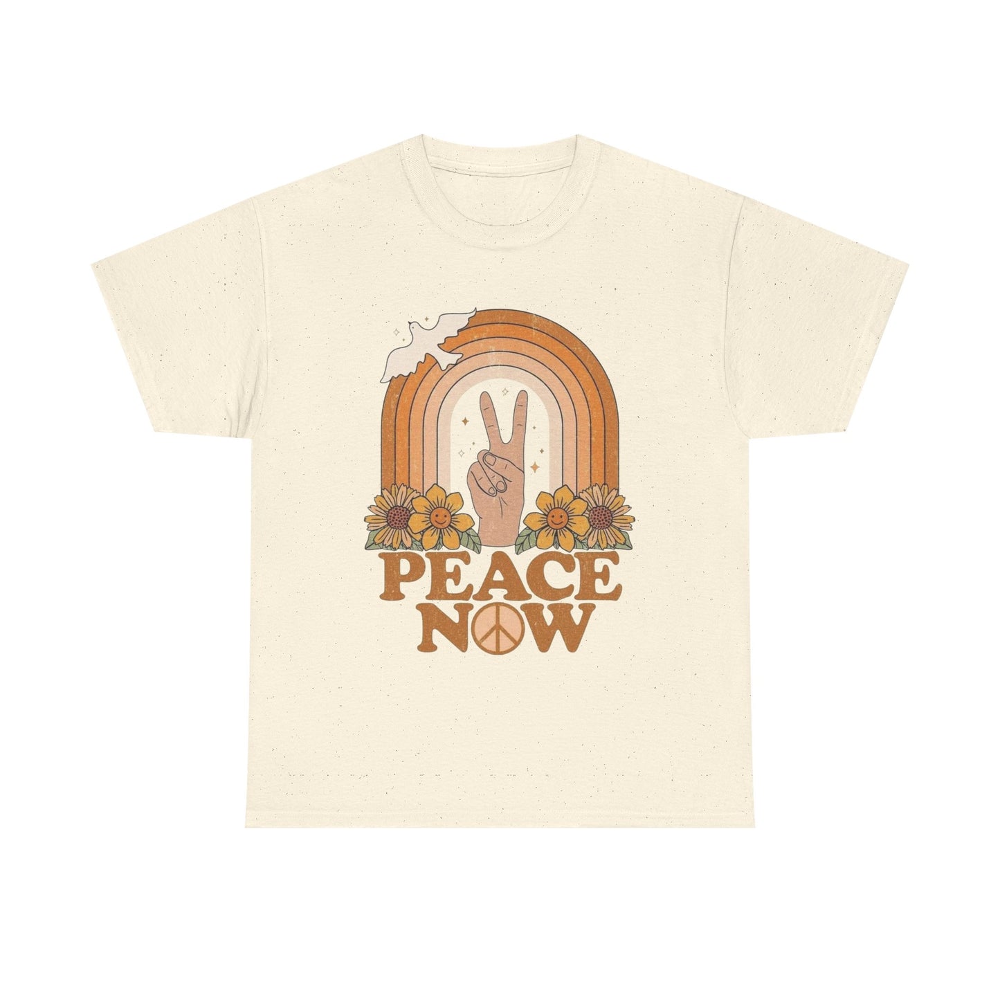 Peace Now Hippie Vibes Graphic T Shirt Unisex Heavy Cotton Tee