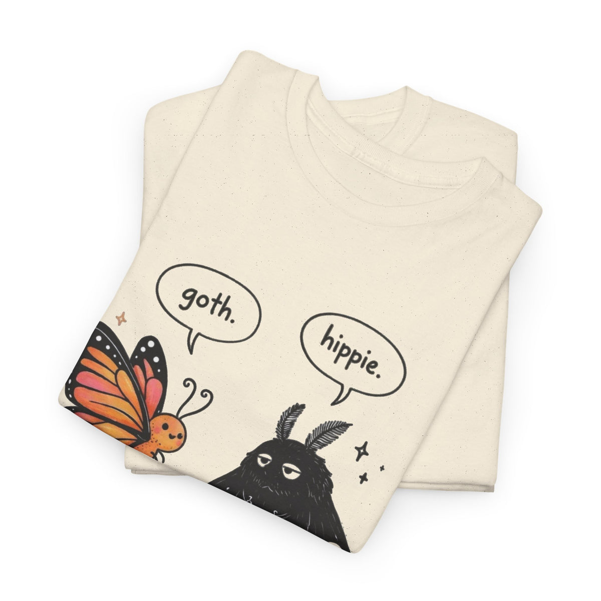 Goth Butterfly and Hippie Funny Graphic T Shirt  Men's Tee