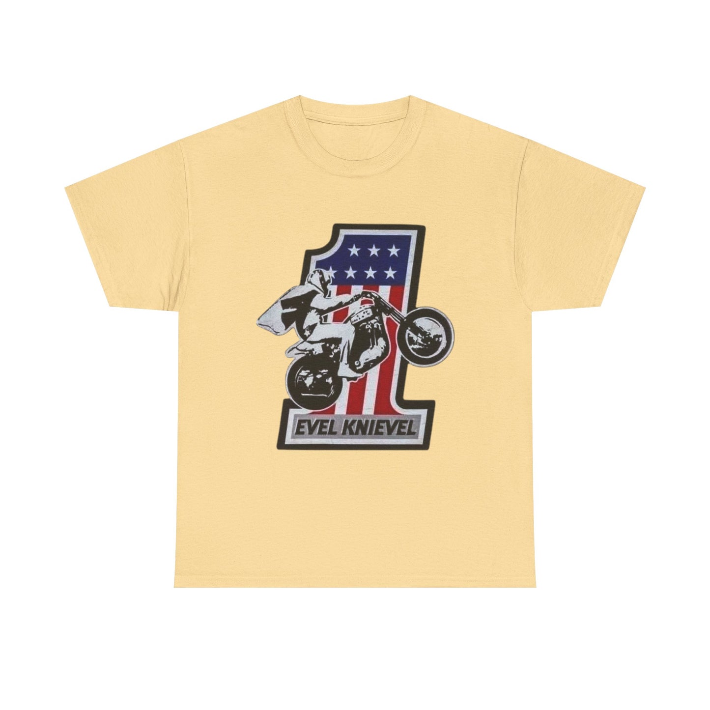 Evel Knievel Motorcycles Graphic T-Shirt Unisex Heavy Cotton Tee GIFT NEW