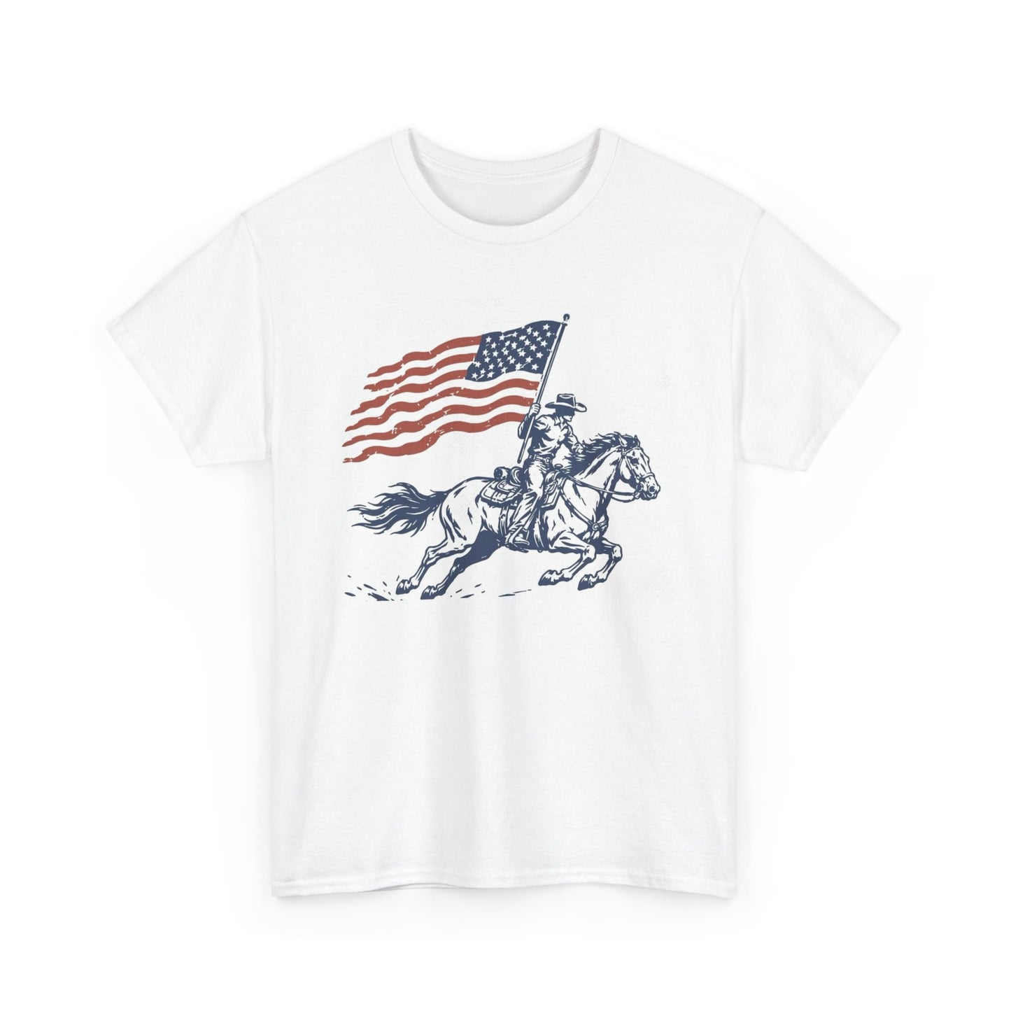 American Cowboy USA Graphic T Shirt Men's Heavy Cotton Tee