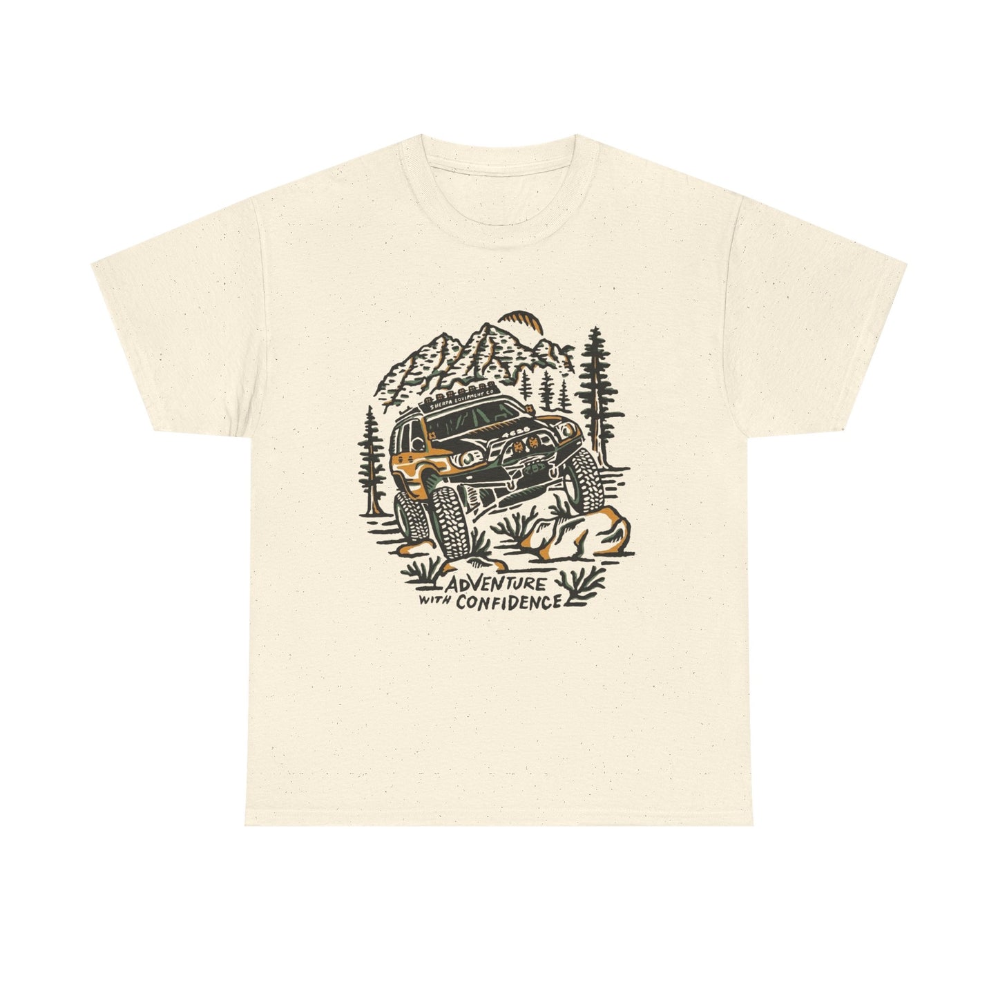 Adventure With Confidence Offroading Graphic T Shirt Unisex Heavy Cotton Tee