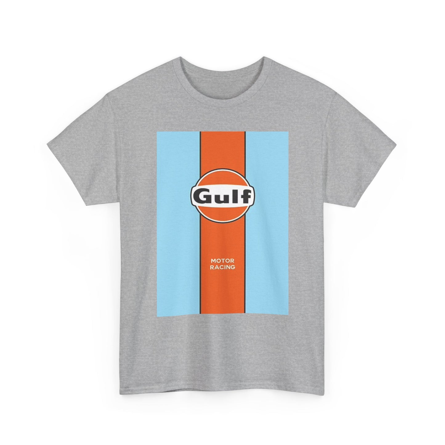 Gulf Racing Graphic T Shirt Retro Car Poster Unisex Heavy Cotton Tee