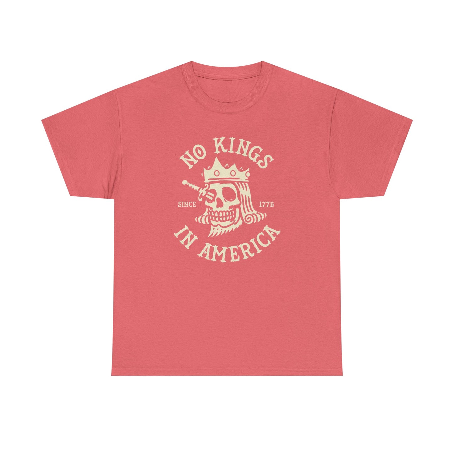 NO KINGS IN AMERICA Graphic T-Shirt Comfy Cotton Tee Brand NEW