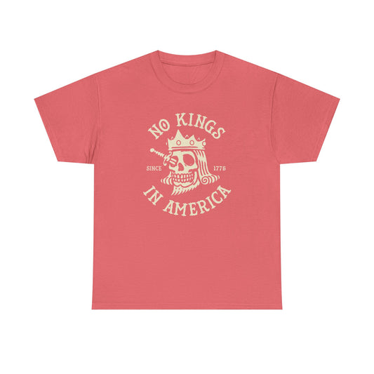 NO KINGS IN AMERICA Graphic T-Shirt Comfy Cotton Tee Brand NEW