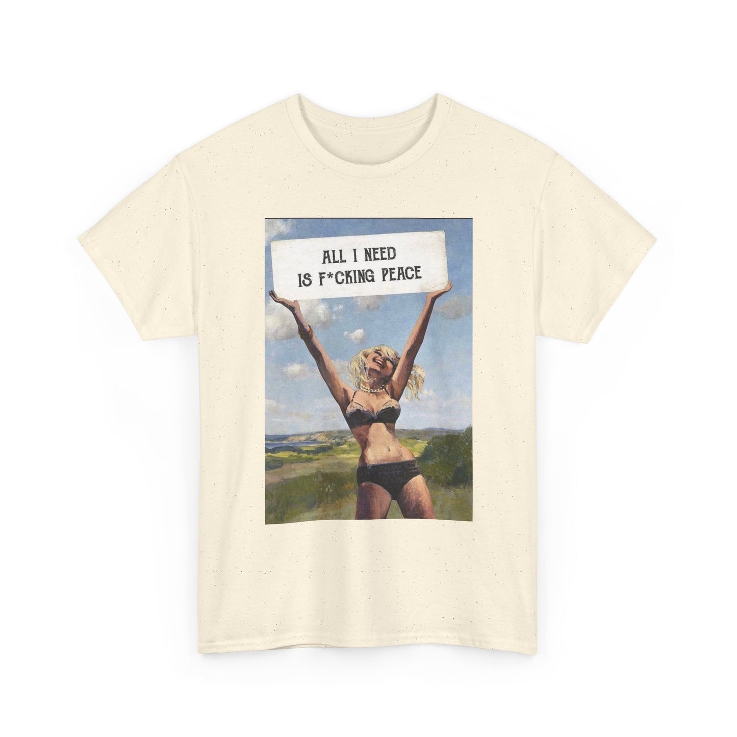 All I Need Is Peace Graphic T-Shirt Womens Comfy Cotton Tee NEW