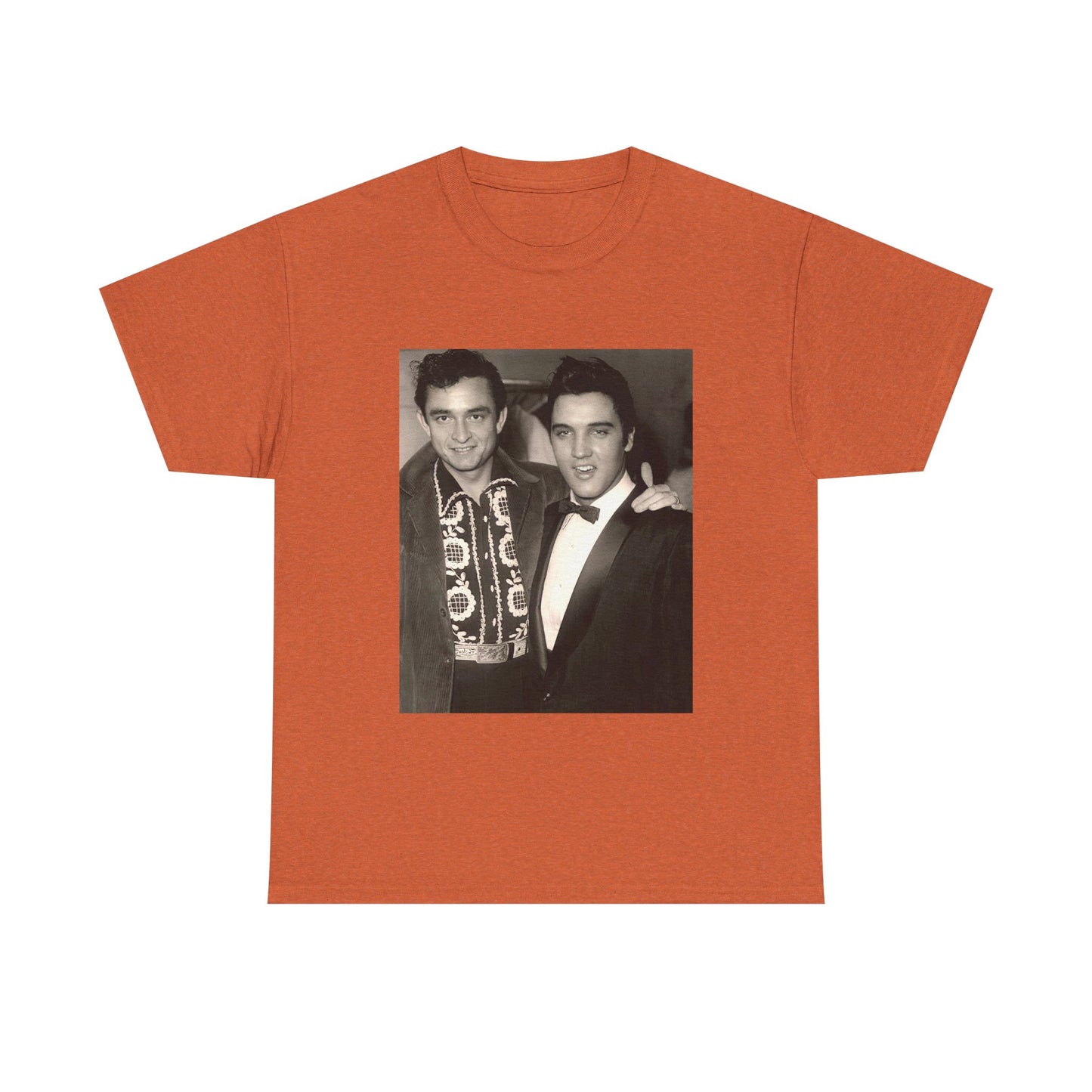 Elvis And Johnny cash shirt vintage graphic art black and white Heavy Cotton